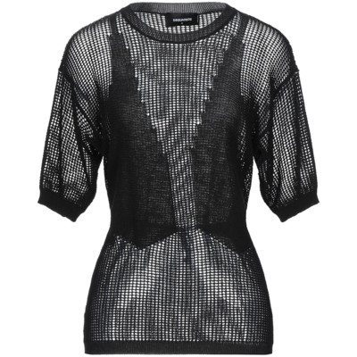 DSQUARED2 T-Shirt Top Baumwolle Mesh Tie Waist Wickeltop Schwarz Gr. M UVP 488,00 £