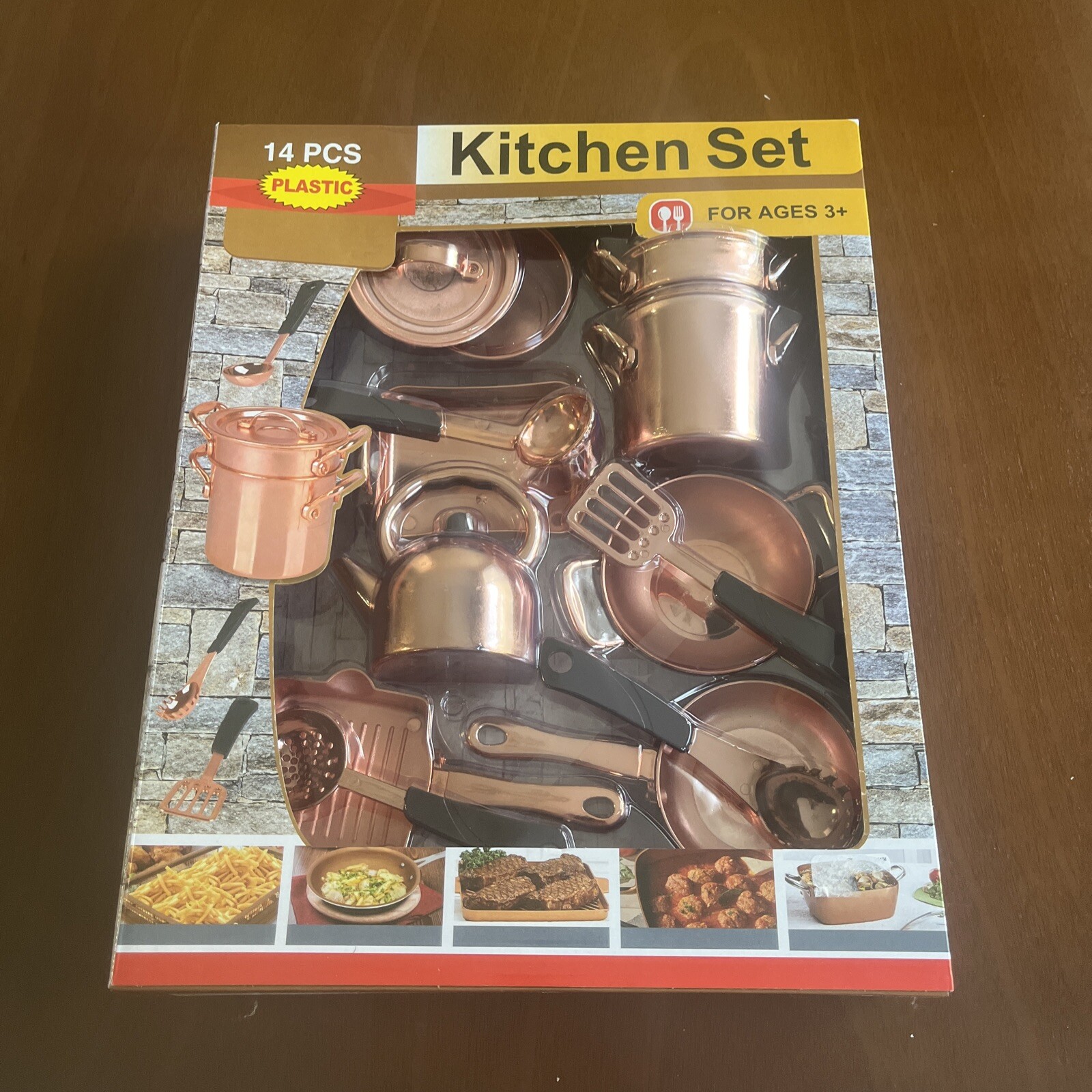 14 Piece Play Kitchen Set Copper Color Playset eBay