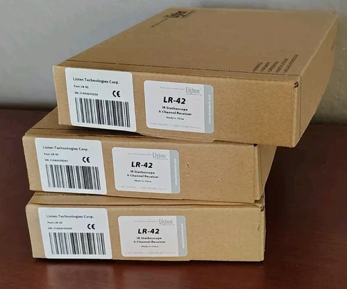 LOT of 3 NEW Listen Technologies LR42 IR Stethoscope 4-Channel IR Receiver LR-42