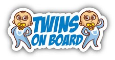 Twins On Board Vinyl Sticker Car Bumper Decal