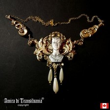 luxury jewelry necklace vintage style pendant woman antique accessories art deco