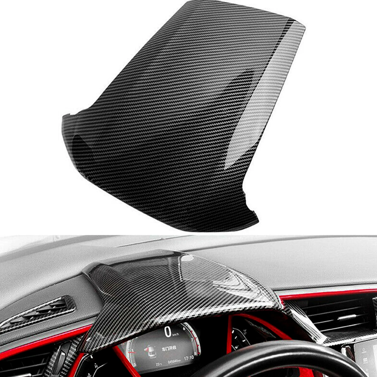 Dashboard Cover Trim Carbon Fiber Fit for Honda Civic 10th Gen