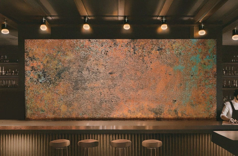 Real Copper Wall Art Panel – Handcrafted Patina Backsplash for Kitchens & Bars - image 3 of 4