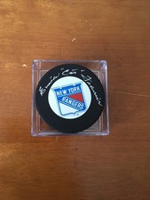 Emile Cat Francis Autograph Rangers Puck 