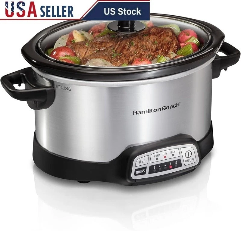 Programmable Slow Cooker 4 Quart 15 Settings Removable Stoneware Easy Clean New