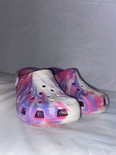 Crocs Classic Glow In The Dark Marbled Clog Pink Purple Junior Size 6
