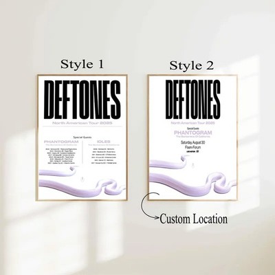 DEFTONES North American 2025 Tour Poster   Personalized Concert Print