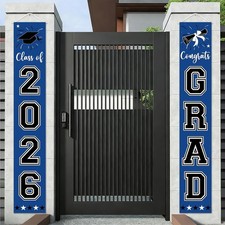 Graduation Decorations Class of 2026 Hanging Grad 70.8x11.8 inches, blue