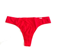 Victoria's Secret PINK Solid Seamless Thong Panty Bright Red