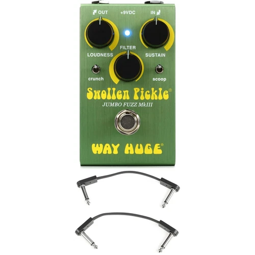 Way Huge Swollen Pickle Smalls Jumbo Fuzz Pedal with EBS Patch Cables