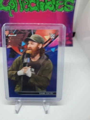2021 Topps Finest WWE Wrestling Blue Refractor Sami Zayn /150 Smackdown - Image 4 of 4