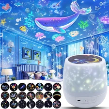 21 Sets of Films, Night Light Projector, Star Galaxy Projector with 360 Rotat...