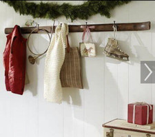 Pottery Barn Custom “AVERY” Ski Wall Mount Coat Hook Rack Ski Cabin Vibe