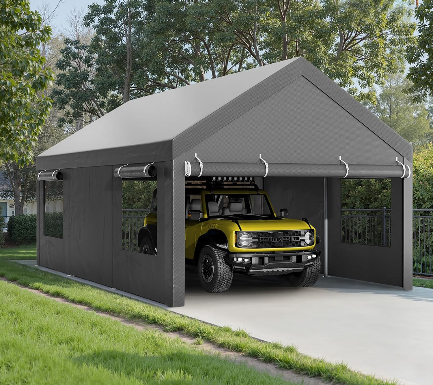 With Roll-up Windows, Portable Garag
