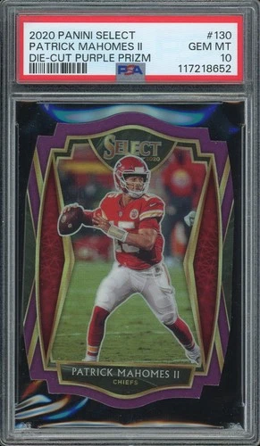 2020 Panini Select #130 Patrick Mahomes Ii Die-Cut Purple Prizm PSA 10