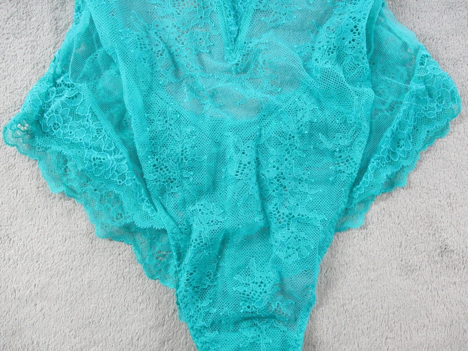 Victoria's Secret Lace Bodysuit Womens Small Teal Sheer Underwire Teddy Lingerie - Image 2 of 4