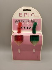New Vintage 1986 EPIC Whiskey Gate Pourers Red Green Barware Bottle Spouts