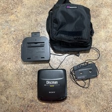 Vtg SONY DISCMAN D-132CK Portable CD Player 90's TESTED WORKS With Car Mount
