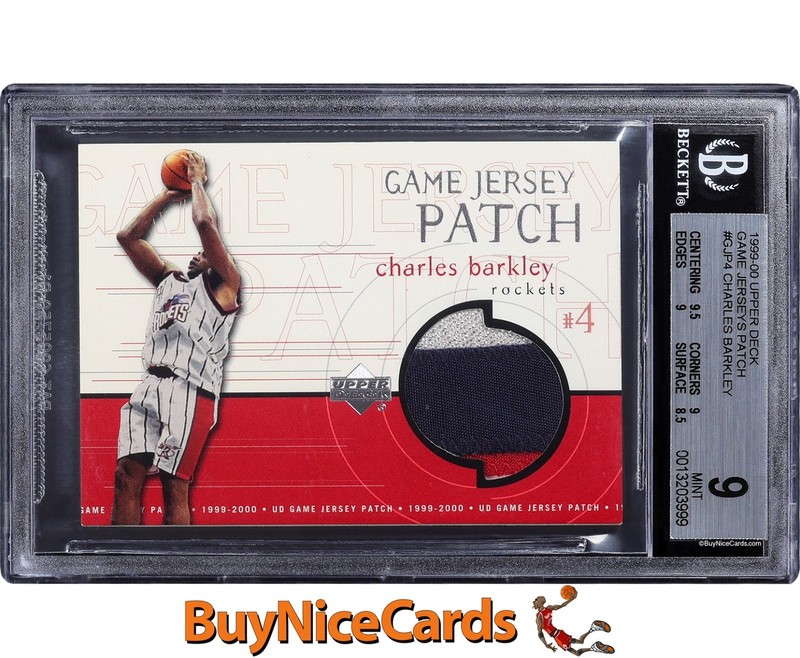 1999-00 Charles Barkley Upper Deck Game Jersey Patch #GJP4 BGS 9 Pop 1 / 1 Above
