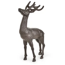 Sungmor Cast Iron Deer Statue 22"Tall Garden Yard Large Standing Sculpture Decor