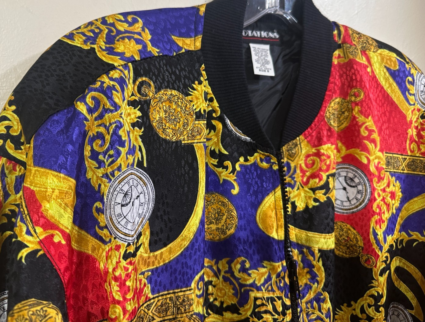 Notations Small Lightweight Jacket Zip Front Silk… - image 2