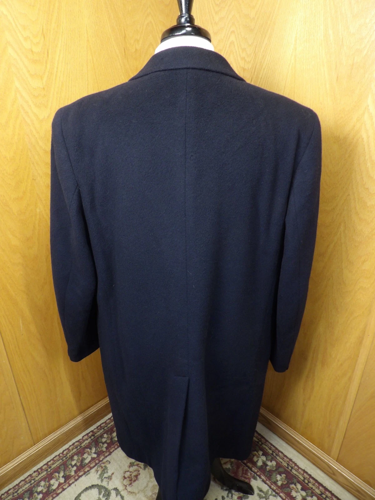 Yugoslavia Tailored Overcoat Mens 44L Navy Blue Cashmere blend C-#12 image 2