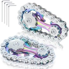 2 Pack Classic Silver Bike Chain Metal Fidget Spinners for Adults  Teen ...