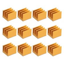 12 Pcs Heatsink 7x7x6mm Aluminum Heat Sink with Thermal Blue Sticker Gold