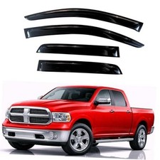 Rain Guards Fit for Out-Channel Window Visors Vent 2009-2018 RAM 1500 Crew Cab