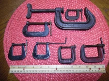 7 VTG C-CLAMPS MACHINIST Cincinnati Tool 51 54 SUPER JR 540 558 571  B&C 101 1"