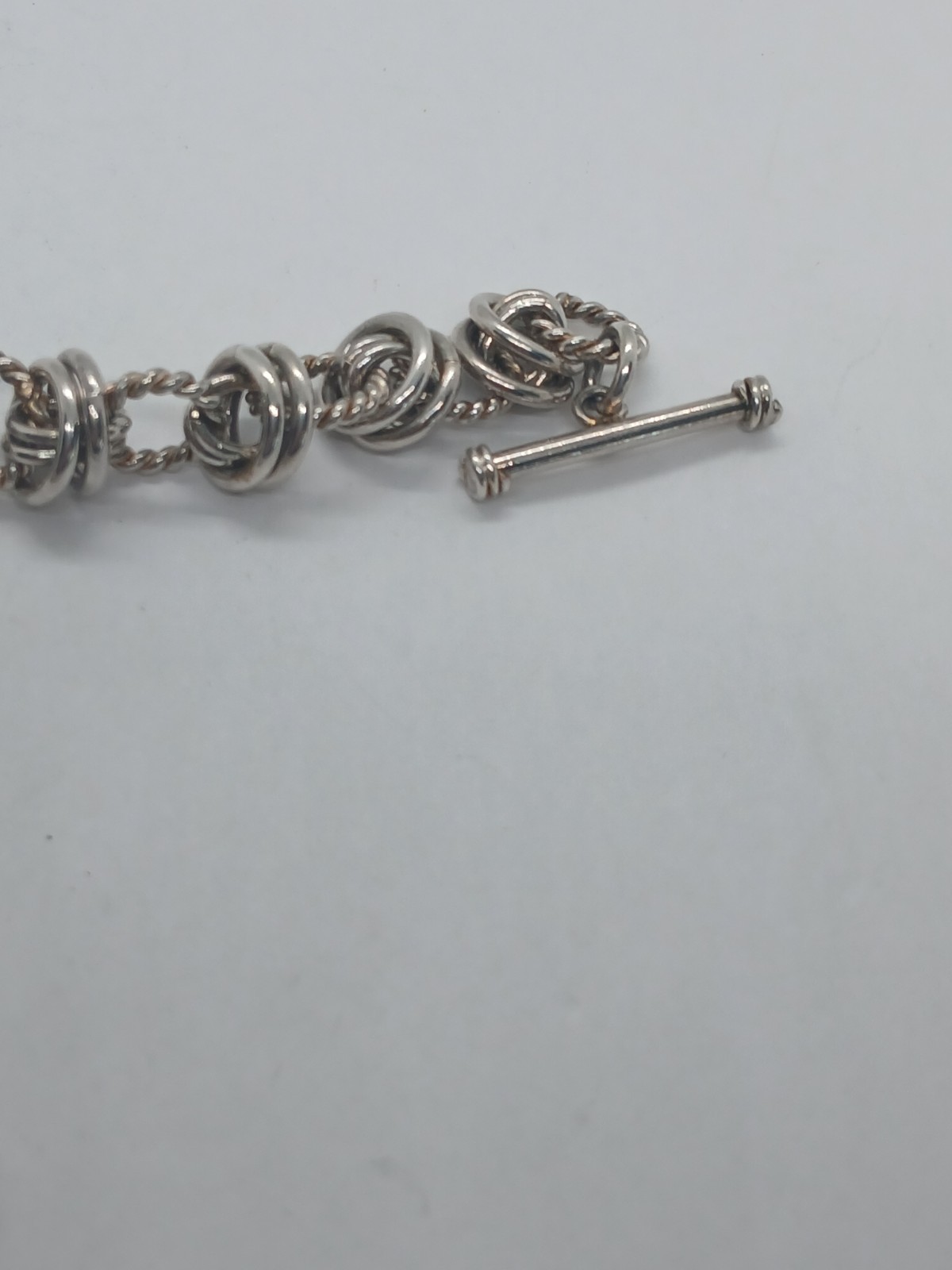 925 sterling silver chain link toggle bracelet - image 4