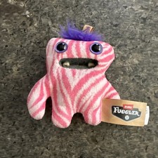 Fuggler Baby Pinkles 3.5" WIDE EYED WEIRDO Pink Zebra Keychain