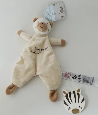 6151🌟Doudou Plat Mouchoir Ours Bébé D’amour SERGENT MAJOR Beige Blanc Écru - Photo 1/3