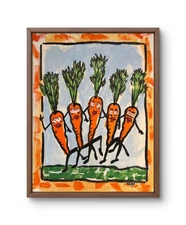 Goat Art 14X11  Acrylic On Canvas Original By THM Exclusive Dancing Veggie