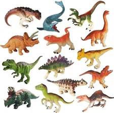 14 Pcs Figures Toys Realistic Mini Dinosaurs Animal Figurines, Plastic