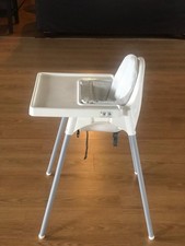 IKEA Antilop High Chair with Tray - Silver/White