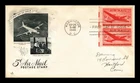 US COVER AIR MAIL 5C FIRST DAY ISSUE SCOTT C32 PAIR ARTCRAFT CACHET