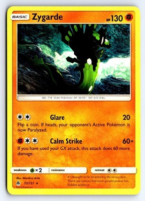Zygarde 72 R Forbidden Light Pokemon NM/M
