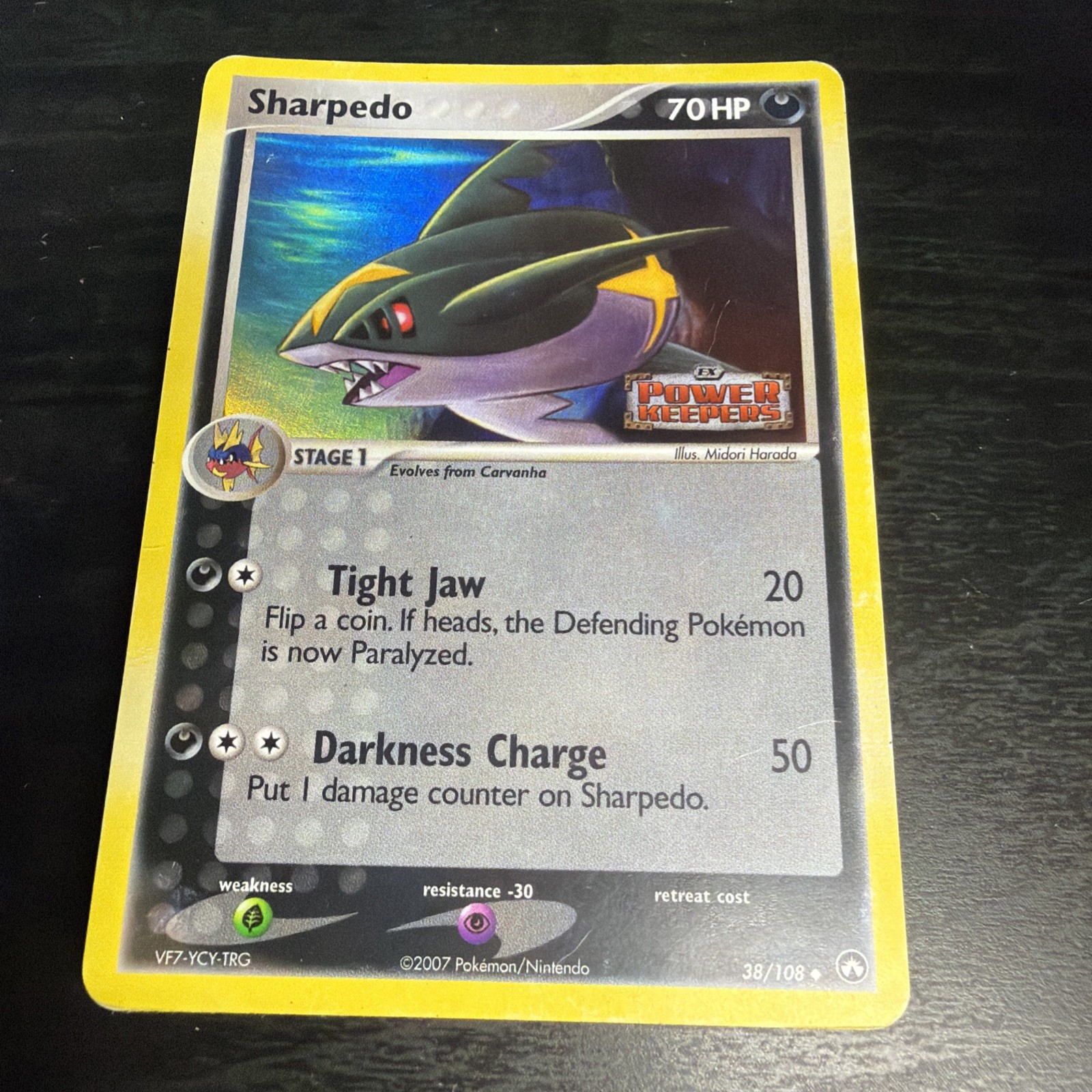 Sharpedo 38/108 Uncommon Power Keepers Pokemon Reverse Holo