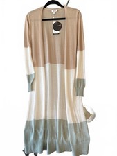 mittoshop Color Block Long Cardigan Sweater Size Small
