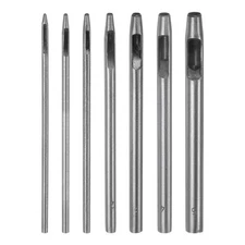 7Pcs Hollow Round Hole Punch 0.5mm-5mm Steel Leather Hole Punch Set