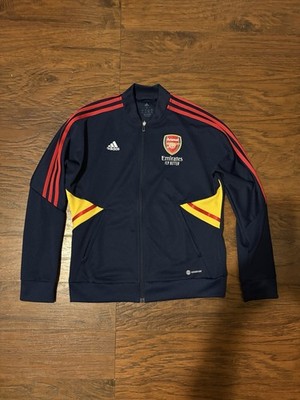 Adidas Arsenal FC Navy Blue with Red And Yellow Stripes Jacket Men s Zip Up