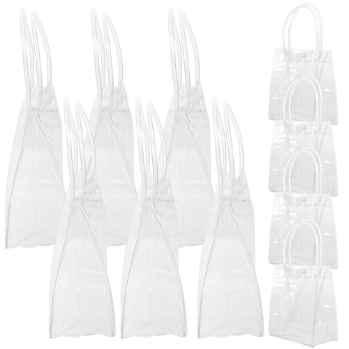 24 Pcs PVC Handbag Small Clear Goodie Bags Shopping with Handles Reusable - Bild 8 von 12