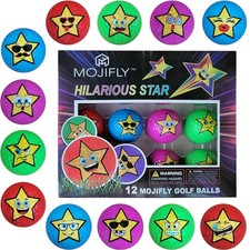 Golf Balls, Novelty, 12 Pack, Funny Kids Golf Balls for Gifts Star 