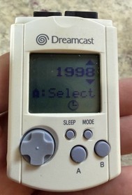 Sega Dreamcast VMU HKT-7000 OEM White/Gray- 2 New Batteries Installed! Tested!!