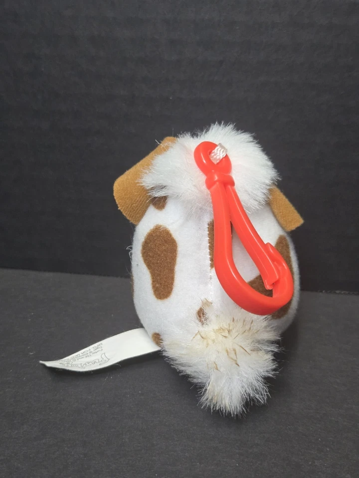 McDonalds Furby Juguete de Peluche Llavero Clip En Manchado Vaca Blanco Marrón De Colección 2000 Foto 3 de 4