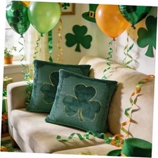 St. Patrick's Day Pillow Covers 18x18 Inch Set of 2 Decorations, Green