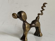 Vintage Korkenzieher Pudel Hund  Messing 60er 70er Jahre Partykeller Hausbar