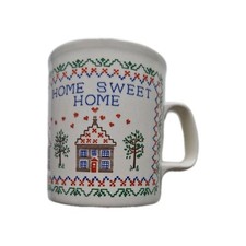 Vintage Kiln Craft Home Sweet Home Tapestry Design Ceramic Mug Cup Cottage desig