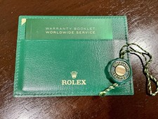 Authentic Rolex Warranty Holder W/ Warranty Booklet PLUS Green Hangtag MINT NOS